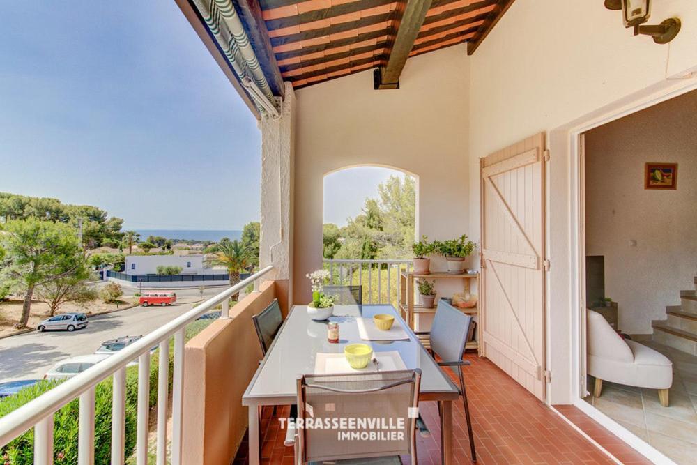 Tres Bel Appartement Climatise Terrasse Et Vue Mer Bandol Exteriör bild